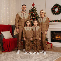 Western Yoke Christmas Pajama Set Rein Beer Christmas Houndstooth Patterns - Wonder Print Shop