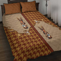 Western Yoke Quilt Bed Set Rein Beer Christmas Houndstooth Patterns - Wonder Print Shop