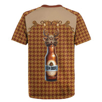 Western Yoke Rugby Jersey Rein Beer Christmas Houndstooth Patterns - Wonder Print Shop