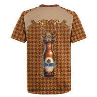 Western Yoke Rugby Jersey Rein Beer Christmas Houndstooth Patterns - Wonder Print Shop