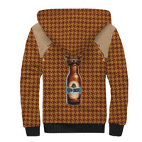 Western Yoke Sherpa Hoodie Rein Beer Christmas Houndstooth Patterns - Wonder Print Shop