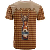 Western Yoke T Shirt Rein Beer Christmas Houndstooth Patterns - Wonder Print Shop