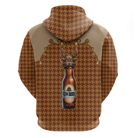 Western Yoke Zip Hoodie Rein Beer Christmas Houndstooth Patterns - Wonder Print Shop