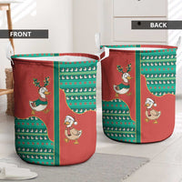 Western Yoke Laundry Basket Merry Duckmas Funny Style - Wonder Print Shop