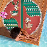 Western Yoke Beach Blanket Merry Duckmas Funny Style - Wonder Print Shop