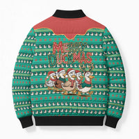 Western Yoke Bomber Puffer Jacket Merry Duckmas Funny Style - Wonder Print Shop