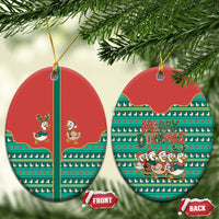 Western Yoke Ceramic Ornament Merry Duckmas Funny Style - Wonder Print Shop