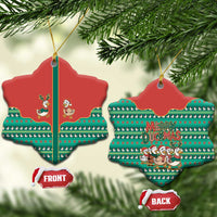 Western Yoke Ceramic Ornament Merry Duckmas Funny Style - Wonder Print Shop