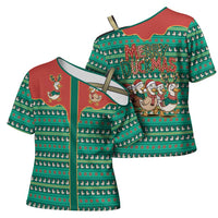 Western Yoke Cross Shoulder Shirt Merry Duckmas Funny Style - Wonder Print Shop