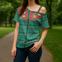 Western Yoke Cross Shoulder Shirt Merry Duckmas Funny Style - Wonder Print Shop