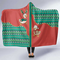 Western Yoke Hooded Blanket Merry Duckmas Funny Style - Wonder Print Shop