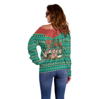 Western Yoke Off Shoulder Sweater Merry Duckmas Funny Style - Wonder Print Shop