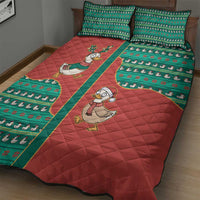 Western Yoke Quilt Bed Set Merry Duckmas Funny Style - Wonder Print Shop
