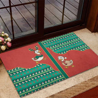 Western Yoke Rubber Doormat Merry Duckmas Funny Style - Wonder Print Shop