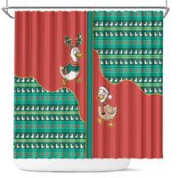 Western Yoke Shower Curtain Merry Duckmas Funny Style - Wonder Print Shop
