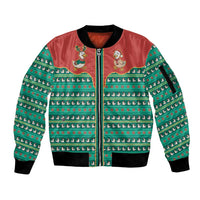 Western Yoke Sleeve Zip Bomber Jacket Merry Duckmas Funny Style - Wonder Print Shop