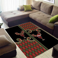 Western Yoke Area Rug Wine Deer Christmas Argyle Patterns - Wonder Print Shop