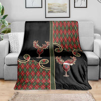 Western Yoke Blanket Wine Deer Christmas Argyle Patterns - Wonder Print Shop