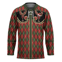Western Yoke Hockey Jersey Wine Deer Christmas Argyle Patterns - Wonder Print Shop