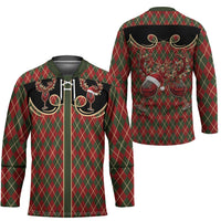 Western Yoke Hockey Jersey Wine Deer Christmas Argyle Patterns - Wonder Print Shop