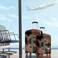 Western Yoke Luggage Cover Wine Deer Christmas Argyle Patterns - Wonder Print Shop
