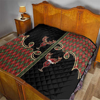 Western Yoke Quilt Wine Deer Christmas Argyle Patterns - Wonder Print Shop