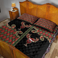 Western Yoke Quilt Bed Set Wine Deer Christmas Argyle Patterns - Wonder Print Shop