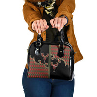 Western Yoke Shoulder Handbag Wine Deer Christmas Argyle Patterns - Wonder Print Shop