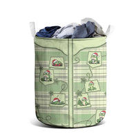 Western Yoke Laundry Basket Frog Christmas Cute Style - Wonder Print Shop