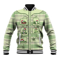 Western Yoke Baseball Jacket Frog Christmas Cute Style - Wonder Print Shop