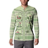 Western Yoke Button Sweatshirt Frog Christmas Cute Style - Wonder Print Shop