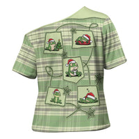 Western Yoke Cross Shoulder Shirt Frog Christmas Cute Style - Wonder Print Shop