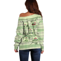 Western Yoke Off Shoulder Sweater Frog Christmas Cute Style - Wonder Print Shop