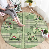 Western Yoke Round Carpet Frog Christmas Cute Style - Wonder Print Shop