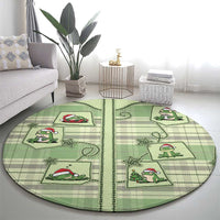 Western Yoke Round Carpet Frog Christmas Cute Style - Wonder Print Shop