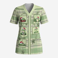 Western Yoke Scrub Top Frog Christmas Cute Style - Wonder Print Shop