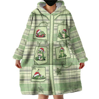 Western Yoke Wearable Blanket Hoodie Frog Christmas Cute Style - Wonder Print Shop