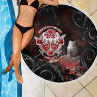 Serbian Empire Beach Blanket Knight With Emblem Double Eagle - Wonder Print Shop