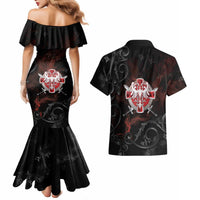 Serbian Empire Couples Matching Mermaid Dress and Hawaiian Shirt Knight With Emblem Double Eagle - Wonder Print Shop