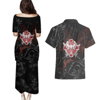 Serbian Empire Couples Matching Puletasi and Hawaiian Shirt Knight With Emblem Double Eagle - Wonder Print Shop