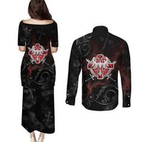 Serbian Empire Couples Matching Puletasi and Long Sleeve Button Shirt Knight With Emblem Double Eagle - Wonder Print Shop