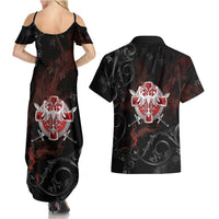 Serbian Empire Couples Matching Summer Maxi Dress and Hawaiian Shirt Knight With Emblem Double Eagle - Wonder Print Shop