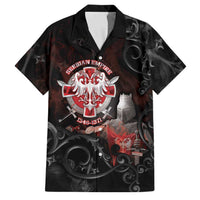 Serbian Empire Family Matching Off The Shoulder Long Sleeve Dress and Hawaiian Shirt Knight With Emblem Double Eagle - Wonder Print Shop