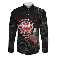 Serbian Empire Family Matching Off The Shoulder Long Sleeve Dress and Hawaiian Shirt Knight With Emblem Double Eagle - Wonder Print Shop