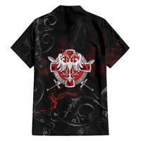 Serbian Empire Family Matching Short Sleeve Bodycon Dress and Hawaiian Shirt Knight With Emblem Double Eagle - Wonder Print Shop