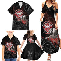 Serbian Empire Family Matching Summer Maxi Dress and Hawaiian Shirt Knight With Emblem Double Eagle - Wonder Print Shop