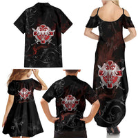 Serbian Empire Family Matching Summer Maxi Dress and Hawaiian Shirt Knight With Emblem Double Eagle - Wonder Print Shop