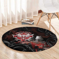 Serbian Empire Round Carpet Knight With Emblem Double Eagle - Wonder Print Shop