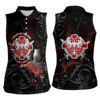 Serbian Empire Women Sleeveless Polo Shirt Knight With Emblem Double Eagle - Wonder Print Shop