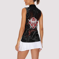 Serbian Empire Women Sleeveless Polo Shirt Knight With Emblem Double Eagle - Wonder Print Shop